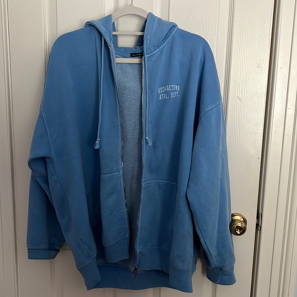 Blue Brandy Melville Georgetown Zip Up
